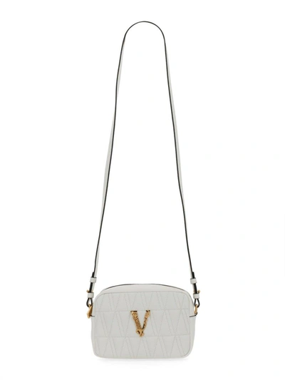 Shop Versace Virtus Quilted Crossbody Bag In Default Title