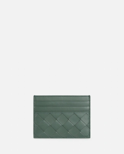 Shop Bottega Veneta Leather Card-holder In Green