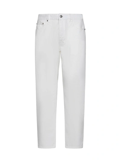 Shop Palm Angels Jeans In Off White Black