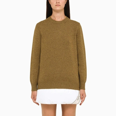 Shop Prada Olive Sweater In Wool And Cashmere