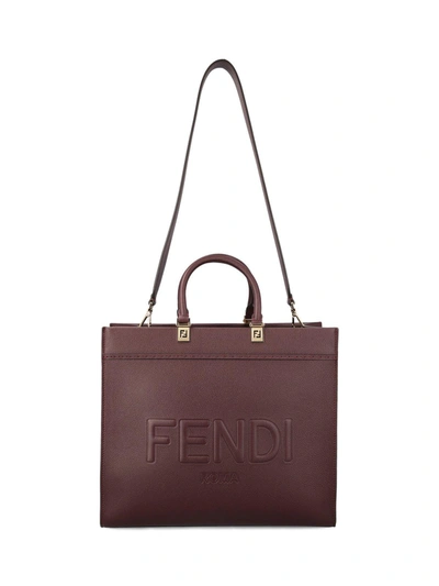 Shop Fendi Sunshine Medium Tote Bag In Red