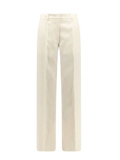 Shop Valentino Garavani Toile Iconographe Jacquard High-waisted Trousers In White