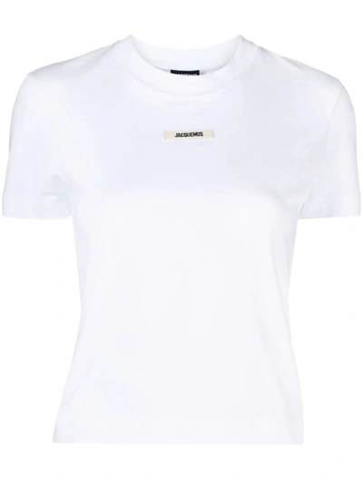 Shop Jacquemus Le Tshirt Gros Grain In White