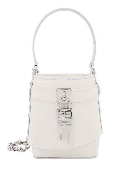 Shop Givenchy Shark Lock Micro Tote Bag In White