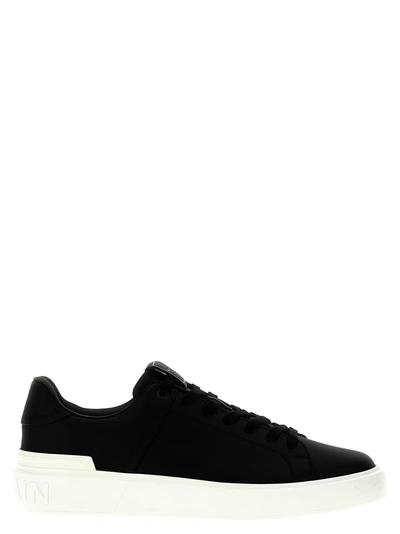 Shop Balmain B-court Sneakers In White/black