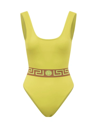 Shop Versace Swim One-piece Lycra In Yellow