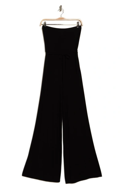 Shop Go Couture Strapless Wide Leg Jumpsuit In Black