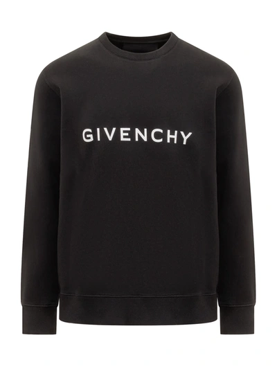 Shop Givenchy Archetype Sweatshirt In Gauzed Fabric In Black