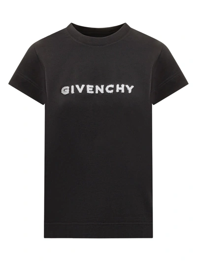 Shop Givenchy 4g Tufting Cotton T-shirt. In Black