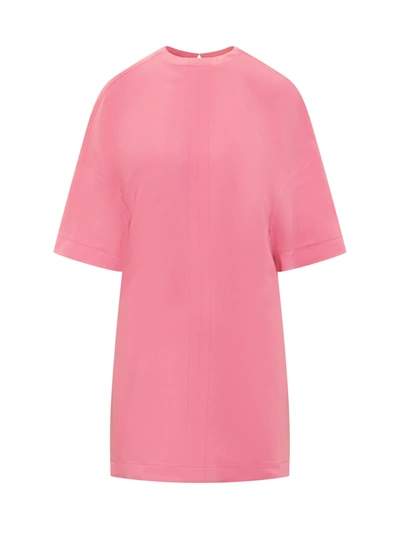 Shop Stella Mccartney Cape Dress In Bright Pink