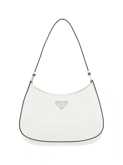 Shop Prada Cleo Shoulder Bag In Bianco N