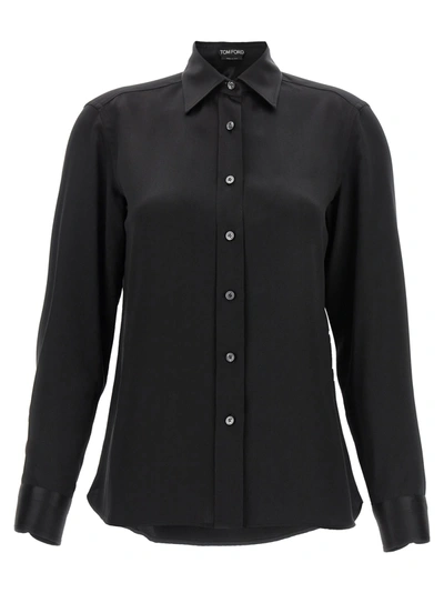 Shop Tom Ford Satin Shirt In Black