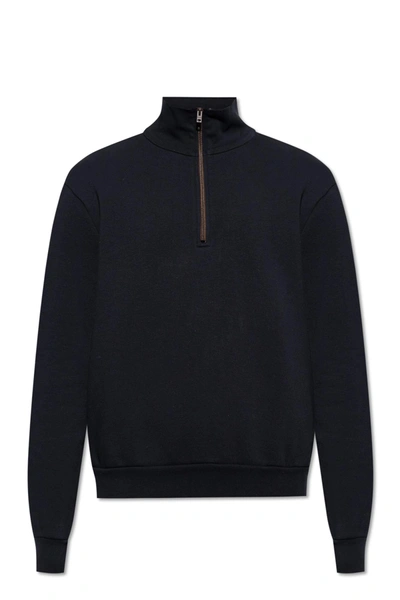 Shop Acne Studios Sweatshirt With Standing Collar In Black