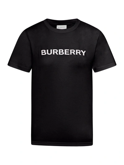 Shop Burberry Logo Printed Crewneck T-shirt In Black