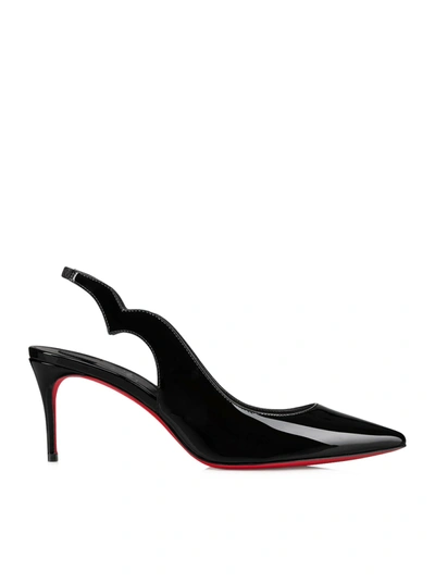 Shop Christian Louboutin Hot Chick Sling 70 Patent/lining In Black Lin Black