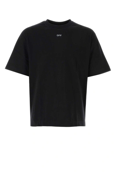 Shop Off-white Logo Printed Crewneck T-shirt In Black White
