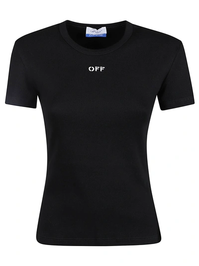 Shop Off-white Basic Off-stamp T-shirt In Black/white
