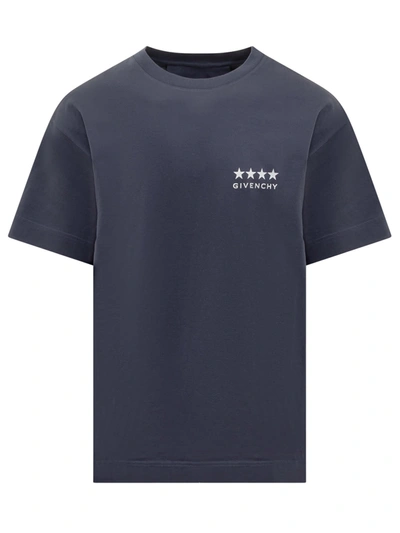 Shop Givenchy 4g Cotton T-shirt In Deep Blue