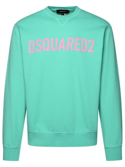 Shop Dsquared2 Mint Cotton Sweatshirt In Light Blue