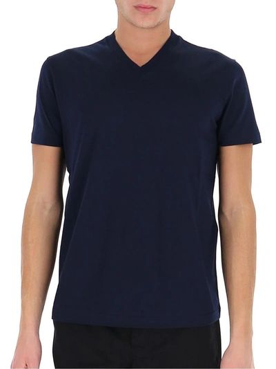 Shop Prada Three-pack V-neck T-shirts In Navy