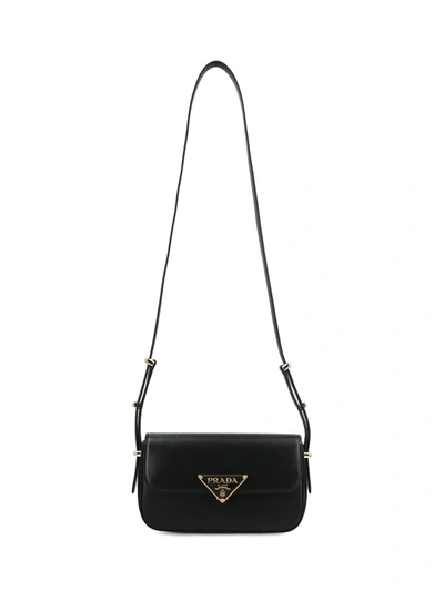 Shop Prada Triangle-logo Flap Shoulder Bag In Nero