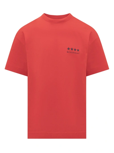 Shop Givenchy 4g Cotton T-shirt In Red