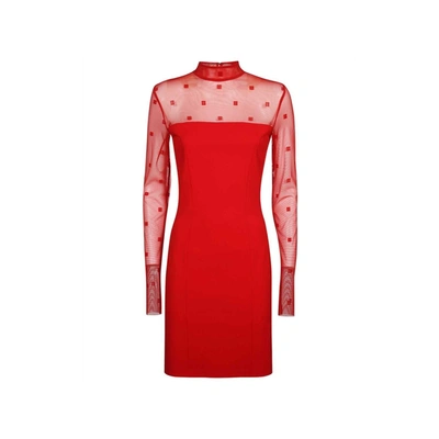 Shop Givenchy 4g Dress In Red