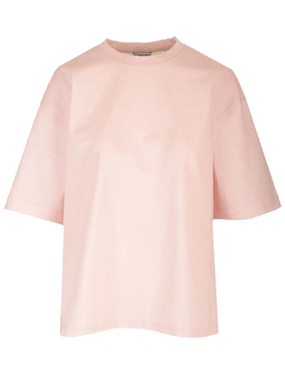 Shop Burberry Double Layer Jersey T-shirt In Rose