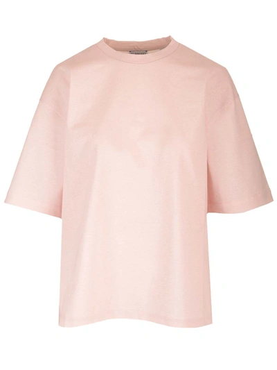 Shop Burberry Double Layer Jersey T-shirt In Rose