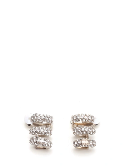 Shop Givenchy Clip Earrings In Silver