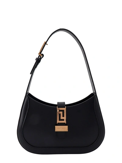 Shop Versace Greca Goddess Shoulder Bag In V Nero Oro