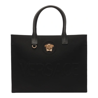 Shop Versace La Medusa Tote Bag In V Nero Oro