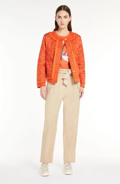 Shop Max Mara Weekend  Ferro Quilted Jacket In Orange