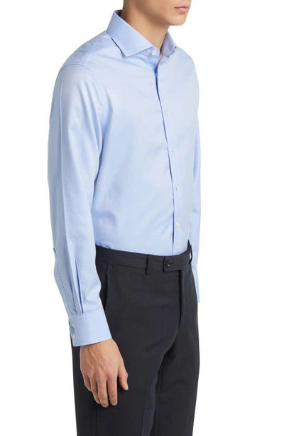 Shop Charles Tyrwhitt Slim Fit Non-iron Solid Twill Dress Shirt In Cornflower Blue