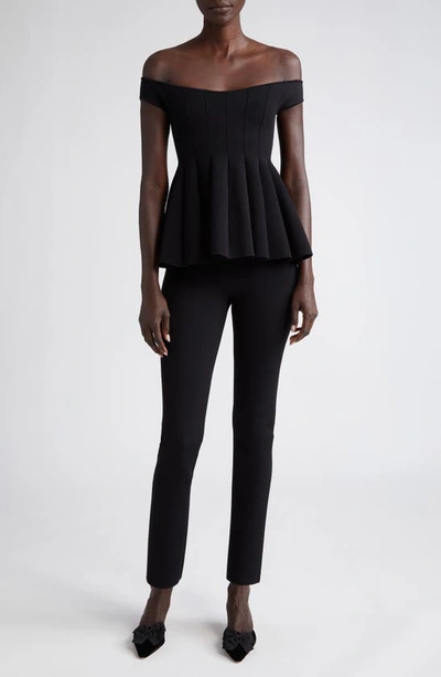 Shop Altuzarra Simone Off The Shoulder Peplum Top In Black