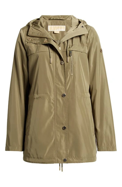 Shop Michael Michael Kors Hooded Jacket In Olive