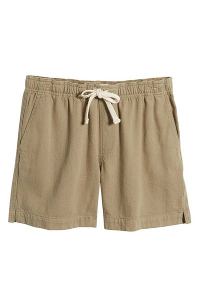 Shop Frame Elastic Waist Cotton Terry Shorts In Dark Beige