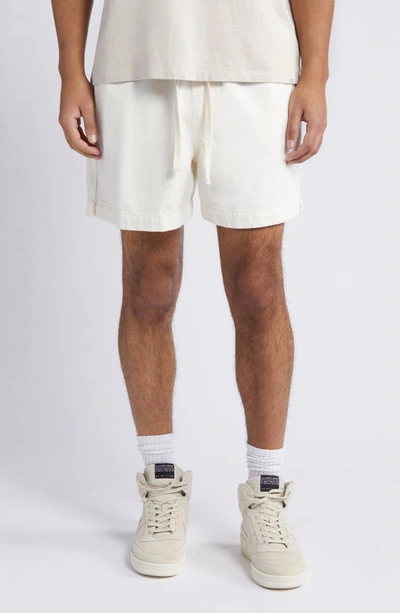 Shop Frame Elastic Waist Cotton Terry Shorts In Off White