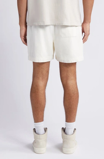 Frame Elastic Waist Cotton Terry Shorts In Off White