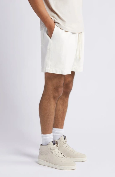 Frame Elastic Waist Cotton Terry Shorts In Off White
