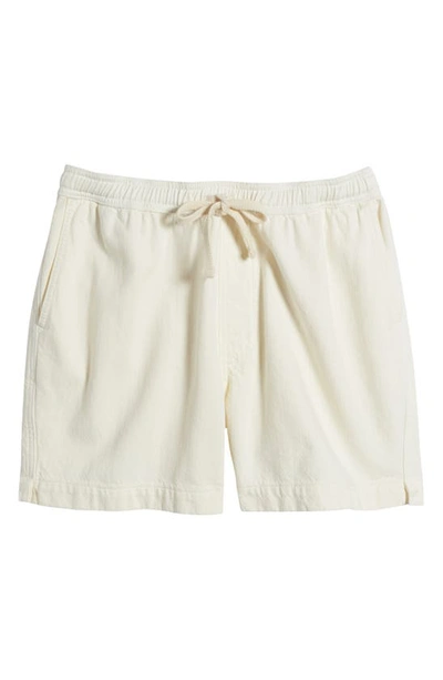 Frame Elastic Waist Cotton Terry Shorts In Off White