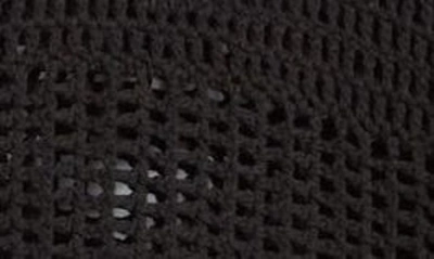 Frame Mixed Open Stitch Cotton Cardigan In Black