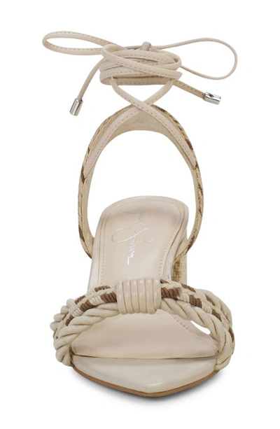 Jessica Simpson Prim Ankle Wrap Pointed Toe Sandal In Cream