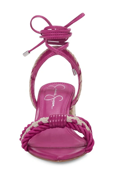 Jessica Simpson Prim Ankle Wrap Pointed Toe Sandal In Purple Combo