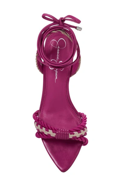 Jessica Simpson Prim Ankle Wrap Pointed Toe Sandal In Purple Combo