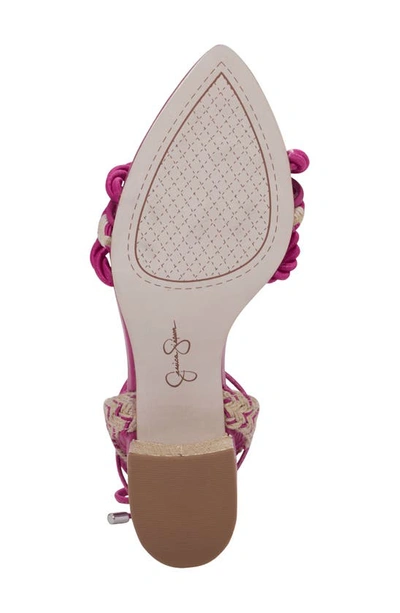 Jessica Simpson Prim Ankle Wrap Pointed Toe Sandal In Purple Combo