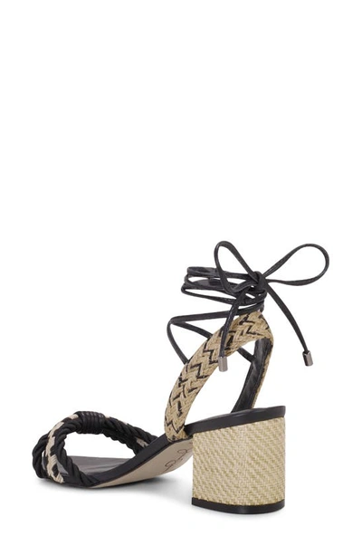 Shop Jessica Simpson Prim Ankle Wrap Pointed Toe Sandal In Black Cream