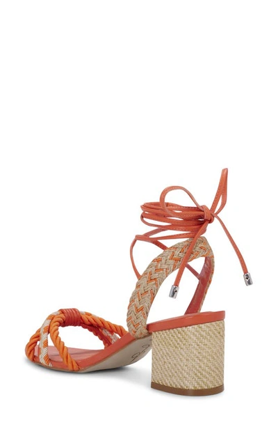 Jessica Simpson Prim Ankle Wrap Pointed Toe Sandal In Orange Combo