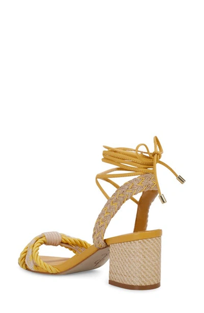 Jessica Simpson Prim Ankle Wrap Pointed Toe Sandal In Yellow Combo