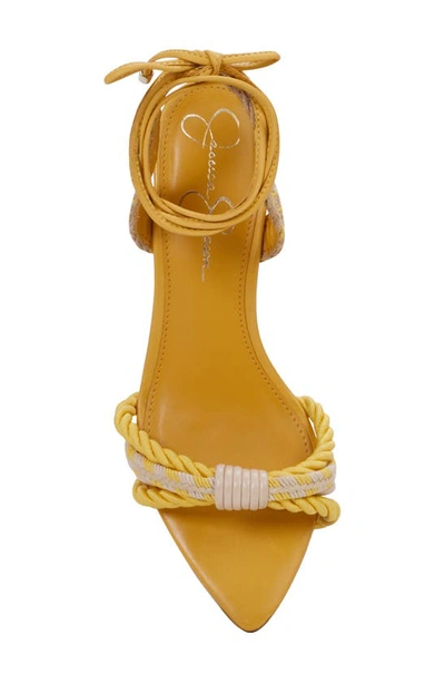 Shop Jessica Simpson Prim Ankle Wrap Pointed Toe Sandal In Yellow Combo